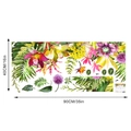 Detalle de vinilo decorativo de flores tropicales y plantas con medidas 90x40cm - 40x90cm