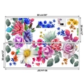 Layout dettagliato degli adesivi murali con rose e peonie, dimensioni 30x90cm - Set di 2 Fogli 30*90CM