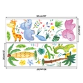 Watercolor cartoon animal wall stickers set including giraffe and hippo motifs 90x30cm - 30X90CMX2 Sheets Bagged