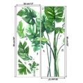 Dettaglio del layout dei pannelli adesivi murali monstera con indicazione misure - Stile Foglia Verde Grande (KSY-28) / 30x90cm x 2 Fogli