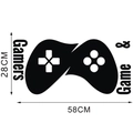 Afmetingen vinyl muursticker 58cm x 28cm met gamer controller silhouette design - Gamecontroller Ontwerp (Z-24) / 28x58CM