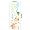 Detailed sheet of cartoon animals wall stickers including squirrel and fox motifs - Watercolor Forest Animals Style (58A)