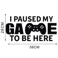 Detailed size chart for gamer wall decal measuring 58cm by 28cm with controller icon - 28*58CM