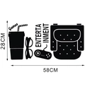 Detailansicht Videospiel-Wandtattoo Silhouette mit Maßen 58cm mal 28cm in Schwarz - 28x58CM