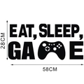 Detailansicht 'EAT SLEEP GAME' Wandtattoo mit Controller-Symbol, Größe 58 cm x 28 cm - 28*58CM