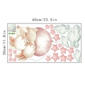 Detail layout of watercolor rabbit on hot air balloon wall stickers with stars and clouds - 30*60cm