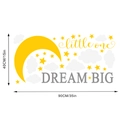 Detailansicht der Dream Big Mond und Sterne Wandaufkleber mit 90x40cm Layout-Maßen - Mond Wolke Buchstabe Stil (40x90cm)