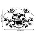Gotisches Totenkopf Wandtattoo aus Vinyl mit Maßen 57x40cm für Deko Design - Totenkopfmuster / In Beuteln Verpackt