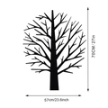 Detaillierte Maße eines schwarzen Baum-Wandtattoos aus Vinyl mit 70cm x 57cm Größe - 314A (57x60)