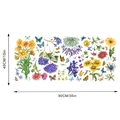 Detailansicht der Wandtattoo-Set mit Blumen und Schmetterlingen Maße 90x40cm - 40*90cm