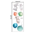 Detail view of 30x90cm cartoon rabbit and balloon wall stickers with watercolor texture - Watercolor Rabbit Balloon Style (168-F3)
