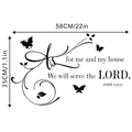 Detail of Joshua 24:15 Bible verse wall decal with elegant butterfly silhouettes - 35*58CM In Bag Packing