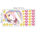 Cartoon unicorn wall stickers with stars and hearts measuring 60cm by 30cm for bedroom - Unicorn Star Heart Style (KSD8876)