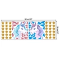 Detail view of unicorn wall decals with hearts and stars, sheet size 90x30cm - Magnolia Floral Design Style