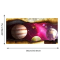 Detailansicht 3D Galaxie Wandtattoo mit Jupiter und Erde Maße 90 cm x 42 cm Abbildung - Groß 40x90cm