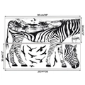 Dettaglio di adesivi murali zebra con paesaggio montano e etichette delle misure - Stile Paesaggio Zebra (KS6792B)