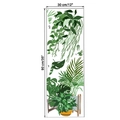 Detailed 30x90cm layout of tropical green leaf and hanging plant wall decals - Magnolia Floral Design Style