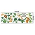 Detailed 90x30cm layout of hand-painted squirrel and oak leaf wall decal stickers - 30x90cm