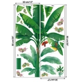 Detaillierte Größentabelle für zwei 30x90cm Wandsticker mit Tropenblättern und Falter - 30*90cm (2er-Set)