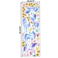 Adesivi murali unicorno con stelle e cuori dorati, dimensioni foglio 30x90cm - Set Unicorno Acquerello Disegnato a Mano (KSD8879) / 30*90cm