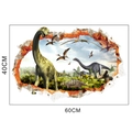 Makroansicht der 3D Dinosaurier Wandtattoo 60x40cm mit realistischer Bruchwand-Optik - Stil AS (KS6797AS)