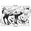 Fogli di adesivi murali silhouette alce e foresta 30x90cm in finitura nera - Stile Paesaggio Cervo (KS6792D)