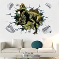3D Spinosaurus Wandtattoo mit realistischem Mauerdurchbruch Effekt für das Wohnzimmer - Halber Schnitt - Spinosaurus Stil (KS6798-4)