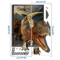 Detailansicht der 3D Dino Wandsticker-Komponenten mit präzisen Maßangaben abgebildet - 25x70cm (2 Blatt)