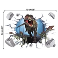 Dettaglio adesivi murali dinosauro 3D 70x50cm con T-Rex che rompe il muro per decoro - Mondo dei Dinosauri Preistorici (KS6798-2) / 50*70CM Confezionato
