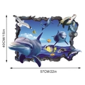 Detalle de dimensiones del vinilo 3D de ventana con delfines y tortugas marinas - S-40*57CM