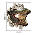 3D Krokodil Wandtattoo durchbricht Steinwand mit Maßen 60x50cm für Kinderzimmer - 50*60CM Beutelt