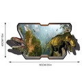 3D-muursticker met realistische dinosaurussen en boslandschap in formaat 90x40cm - KSY67-40*90CM