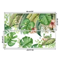 Layout dettagliato di adesivi murali tropicali Monstera e Ibisco 90x30cm - Stile Pianta Tropicale (KSY-76)