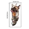 Detail view of 3D animal wall stickers featuring a bulldog, hamster, and cat, 30x60cm size - Dog Pattern (KSY-81A 30*60CM)