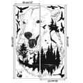 Detail showing two-piece 30x90cm polar bear and forest wall stickers with dimensions - Polar Bear Landscape Style (KS6792H)
