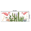 Détail du sticker mural cactus et flamant rose, dimensions 90x30cm pour décoration - 30x90cm