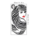Detail view of red lips wall sticker for hair salon showing 30x60cm dimensions - Style KSY89D (30*60CM)