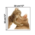 Detail of 30cm self-adhesive wall sticker featuring hand-painted cats in square design - 30*30cm