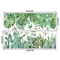 Macro-indeling van tropische muurstickers met monstera bladeren en kolibrie decor - 30x90cm (Set van 2)
