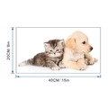 Medidas detalladas del vinilo decorativo 40x20cm con diseño de gato y cachorro - Estilo Combinado de Gato y Perro / 20*40cm