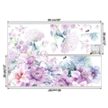 Détails des stickers muraux en PVC avec pivoines et lys violets format 90x30cm - Style Pivoine Hortensia Violet (KSR-32)