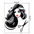 Dettaglio dell'adesivo da parete in vinile con silhouette femminile e labbra rosse - 40x50cm