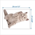 Guida alle dimensioni del gattino grigio adesivo murale con misure 29cm x 21cm dettagli - Stile Gattino Grigio Sdraiato di Lato (KSY-96J)