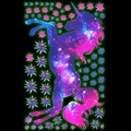 Adesivi murali unicorno e stelle fluorescenti con motivo a nebulosa galattica - 35*60cm