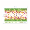 Detail view of colorful 3D tulip wall stickers showing 60x40cm product dimensions - 40*60CM Bagged Packaging