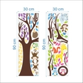 Vista detallada de las pegatinas de pared de animales con un árbol y una jirafa - Estilo 1232 / 30x90cm x 2 Hojas