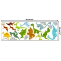 Detailliertes Layout bunter Cartoon-Dinosaurier-Wandtattoos im Format 90 cm x 30 cm - 30x90cm