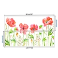 Détails des stickers muraux fleurs de pavot aquarelle, dimensions 90cm par 25cm - 25*90cm
