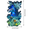 Detailed 3D ocean wall sticker with dolphins and sea turtles measuring 90x57cm - Deep Sea Ocean World (KSY-0D) / 57x90cm Bagged
