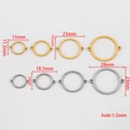 Various sizes of gold and silver stainless steel round connectors for DIY jewelry making - 11.5x15 / Steel